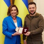 Presidenta de la Cámara de Representantes de EEUU, Nancy Pelosi y  el presidente de Ucrania, Volodimir Zelenski