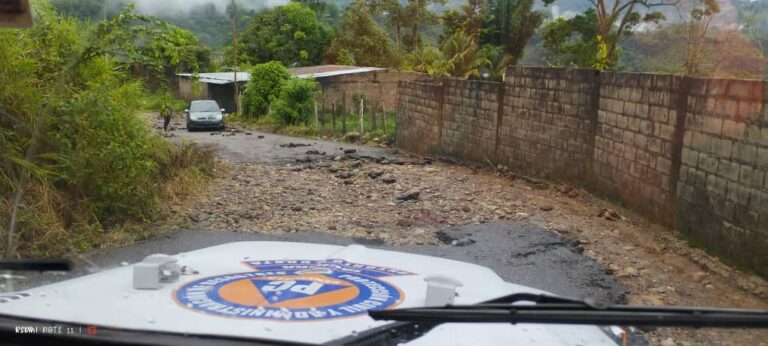 PC reportó derrumbes por las lluvias registradas este sábado