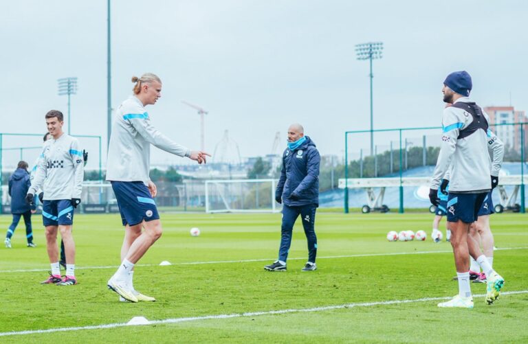 Haaland volvió a los entrenamientos del Manchester City