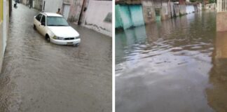 Calles inundadas en Maracay