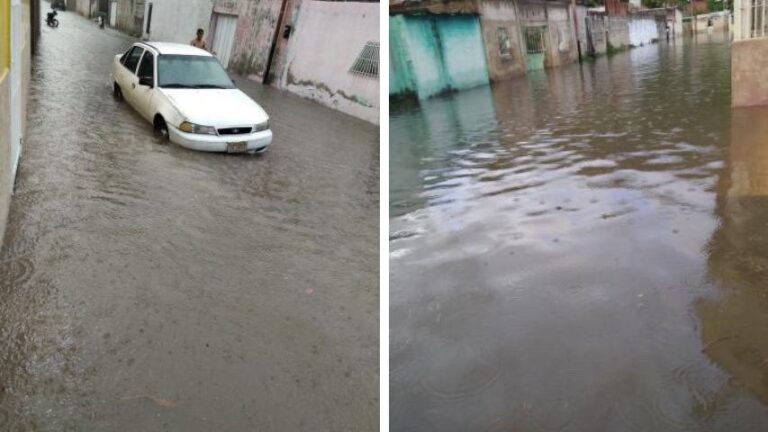Calles inundadas en Maracay