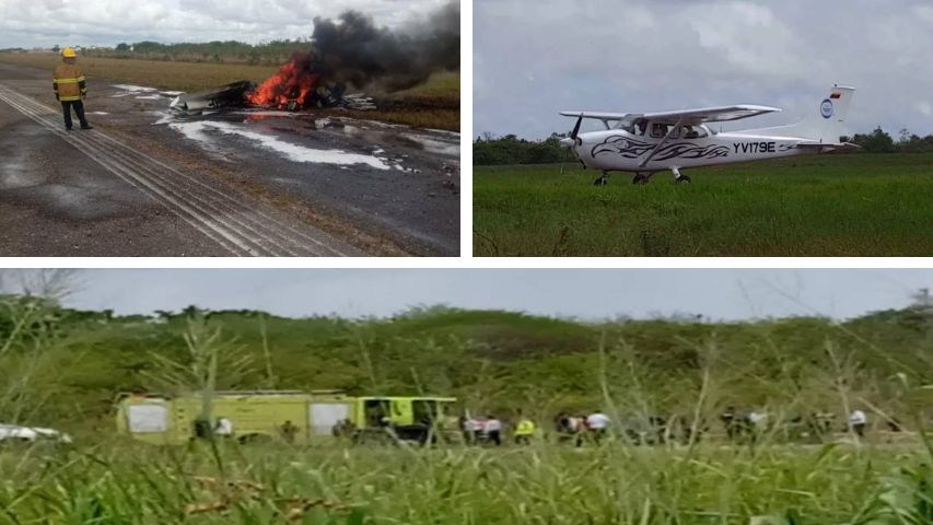 Imágenes del accidente aéreo registrado en Monagas