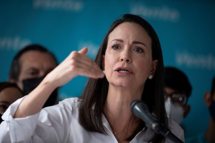 María Corina Machado en rueda de prensa