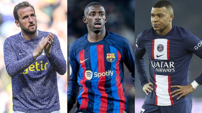Kane, Dembélé y Mbappé