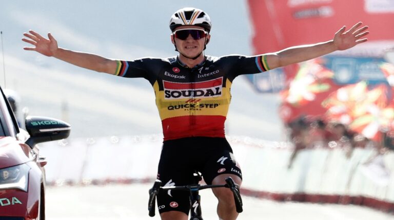 Evenepoel dio un golpe de orgullo en la Vuelta a España