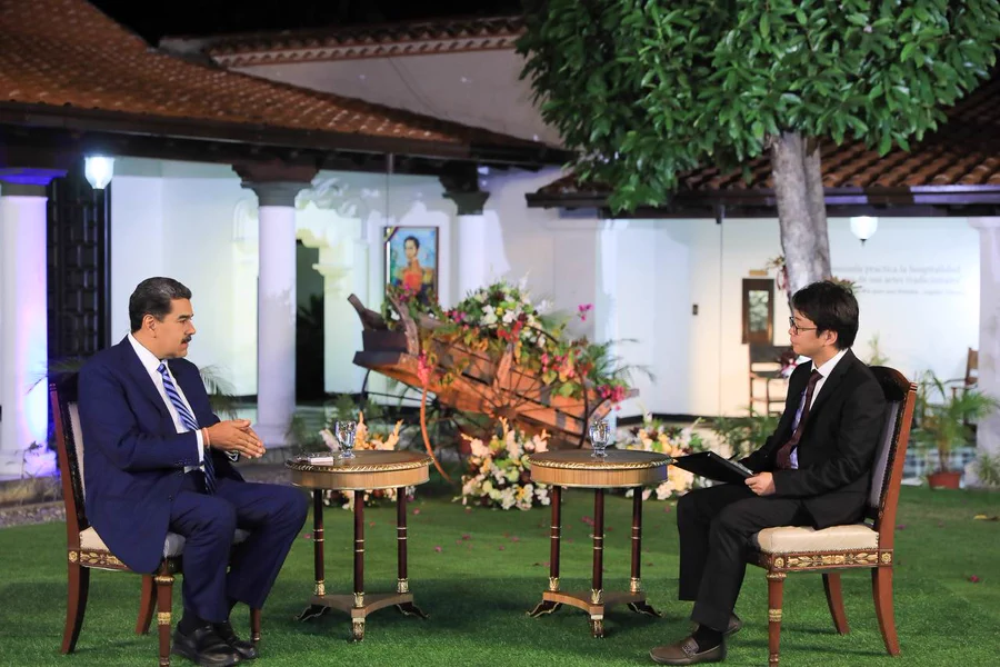 Nicolás Maduro en entrevista a la Agencia de Noticias China