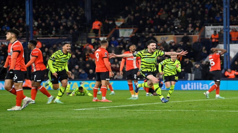 Declan Rice acabó con las esperanzas del Luton Town en el último suspiro