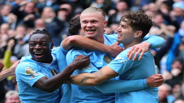 Haaland anota doblete para el City ante Everton