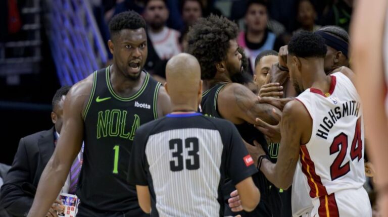 La pelea entre Pelicans y Heat marcó una nueva jornada de la NBA