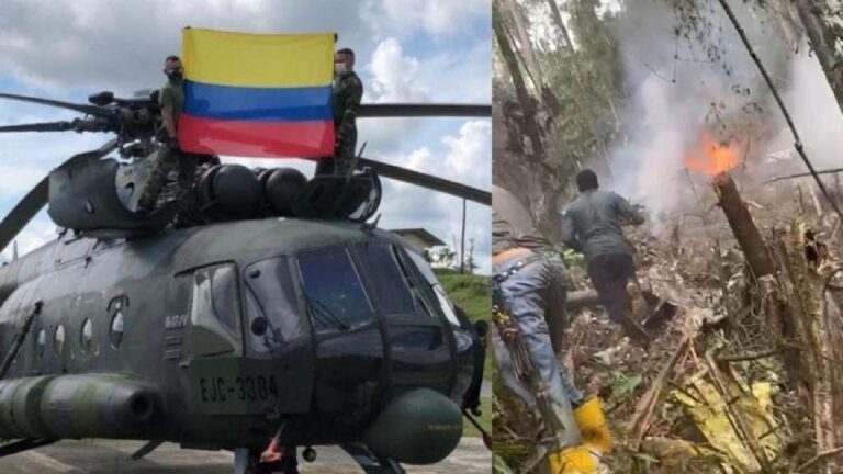 Al menos 9 muertos tras caer un helicóptero militar en Colombia