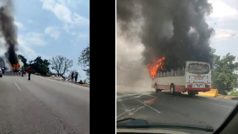 Unidad de transporte público se incendió en Autopista Regional del Centro