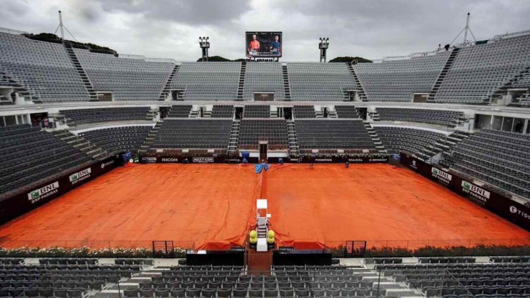 Suspenden jornada de tenis en Roma por lluvia