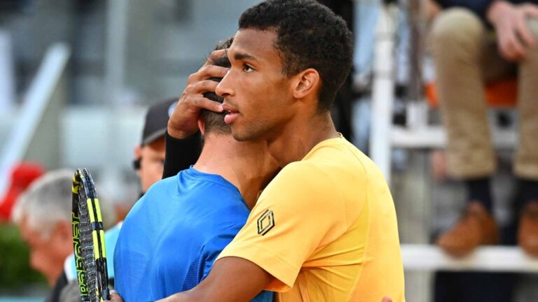 Jiri Lehecka y Félix Auger-Aliassime en la semifinal de Madrid Open
