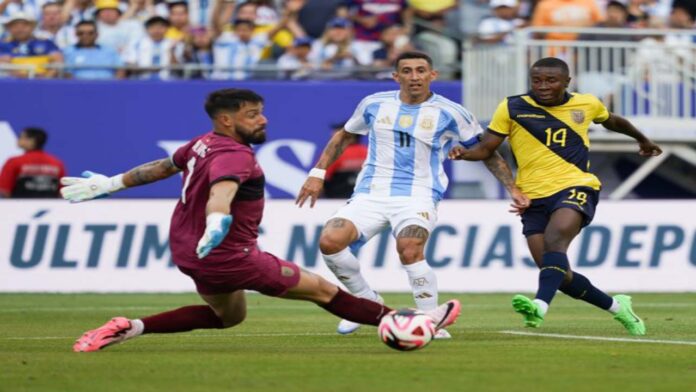 Di María definió el amistoso ante Ecuador