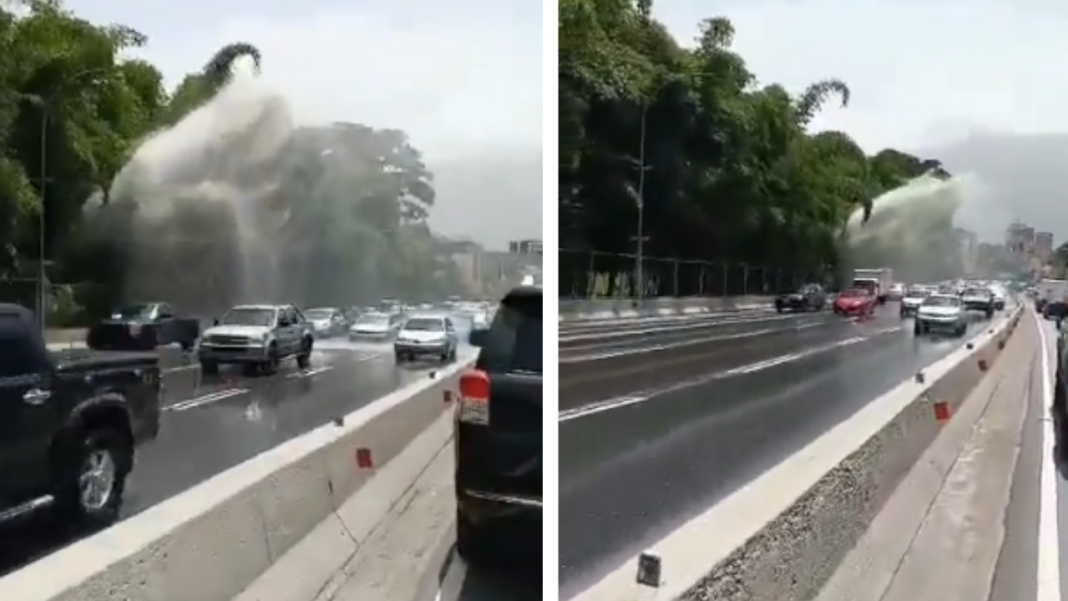 Reportan rotura de túbería de agua en Autopista Prados del Este