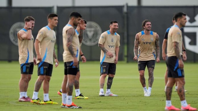 Argentina ya prepara en Miami la final ante Colombia