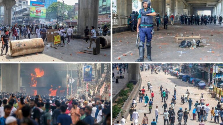 Toque de queda y orden de disparar intentan contener mortales protestas en Bangladés
