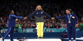 Rebeca Andrade logró oro en el cierre de la gimnasia en París