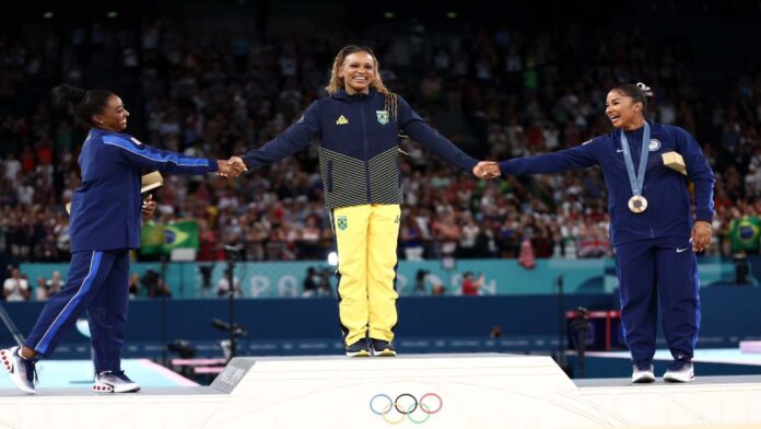 Rebeca Andrade logró oro en el cierre de la gimnasia en París