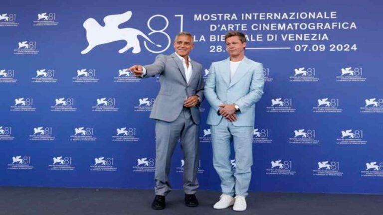 Brad Pitt y George Clooney cómplices en Venecia con la comedia ‘Wolfs’