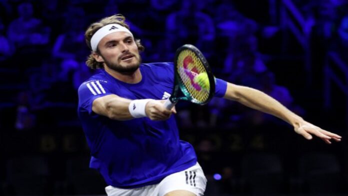 El griego Stefanos Tsitsipas derrotó al australiano de origen heleno Thanasi Kokkinakis, con un tanteo de 6-1 y 6-4, e igualó a un triunfo el marcador de la Copa Laver de tenis que se disputa este fin de semana en Berlín.