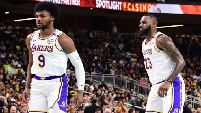 LeBron y Bronny James debutaron juntos en la pretemporada de los Lakers