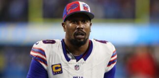 Von Miller, apoyador estelar de Buffalo Bills, fue suspendido este martes por cuatro partidos de la temporada 2024 de la NFL porque en el 2023 agredió a su novia que se encontraba embarazada, una violación a la política de conducta personal de la Liga.