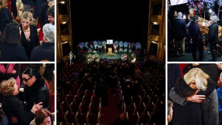 Amigos y compañeros dan el último adiós a Marisa Paredes en el Teatro Español de Madrid