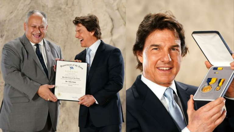 Tom Cruise recibió distinción de la Marina de EEUU por sus contribuciones en el cine