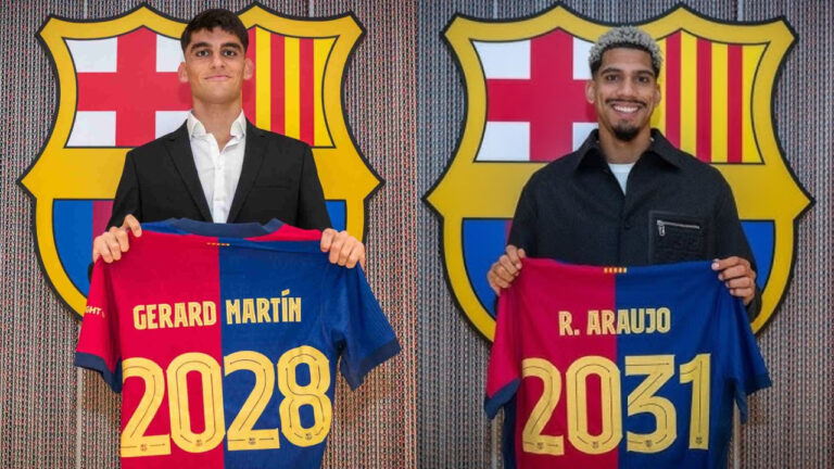 Barcelona renovó a los defensas Ronald Araujo y Gerard Martín
