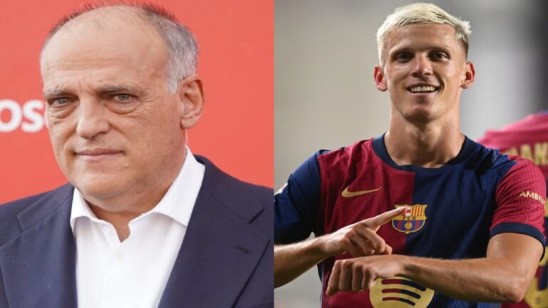 Tebas reiteró que LaLiga está «en contra» de la inscripción de Dani Olmo en Barcelona