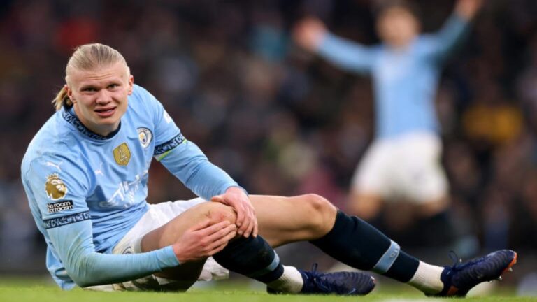 Una posible lesión de Haaland amargó la dulce goleada del Manchester City