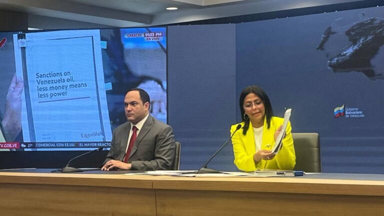 Delcy Rodríguez denuncia plan de la ExxonMobil para asesinar a autoridades venezolanas