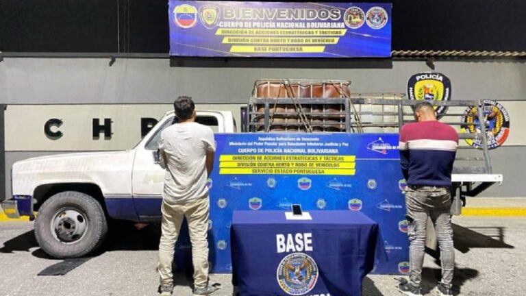 PNB detuvo a dos hombres por contrabando de gasoil en Portuguesa