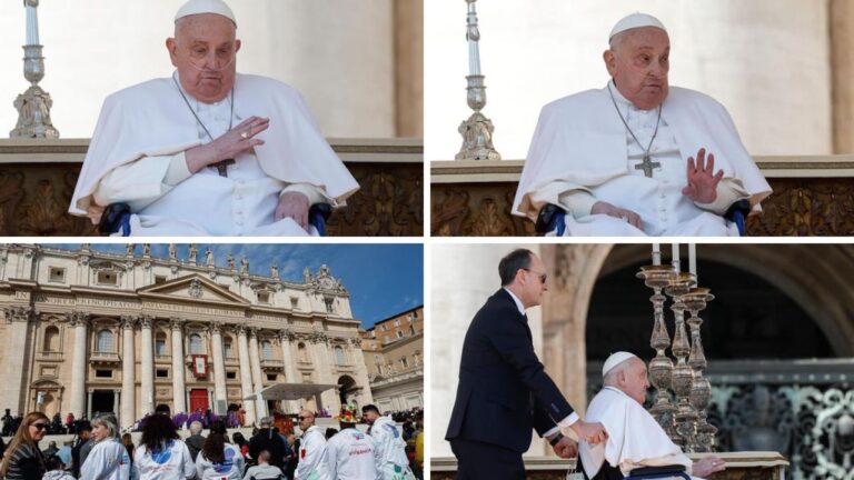 El papa vuelve ante los fieles por sorpresa en medio de su larga convalecencia