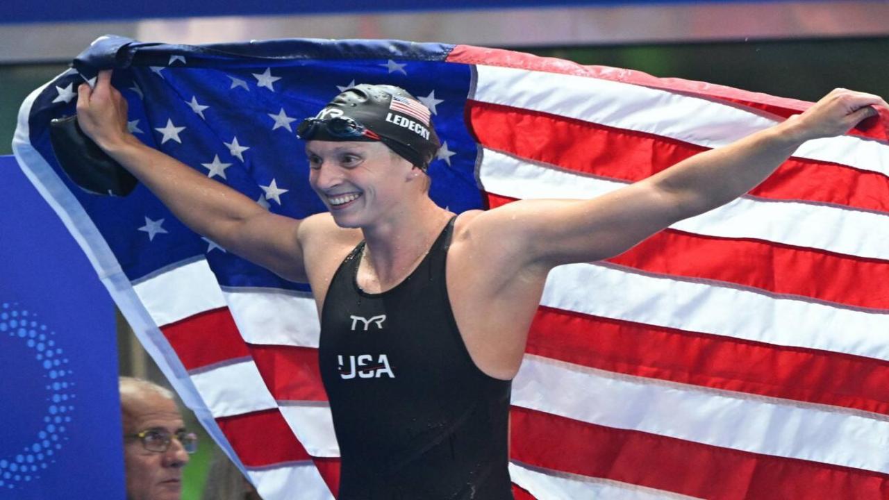 Katie Ledecky volvió a los más alto del podio en los 1.500 metros
