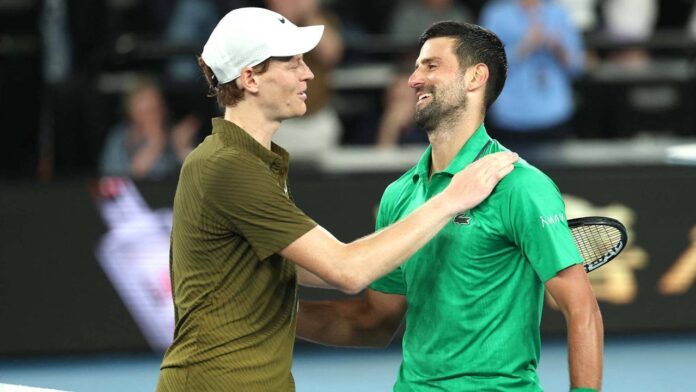 Jannik Sinner y Novak Djokovic (1)